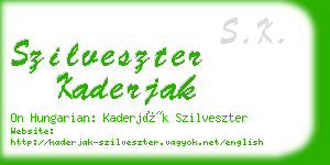 szilveszter kaderjak business card